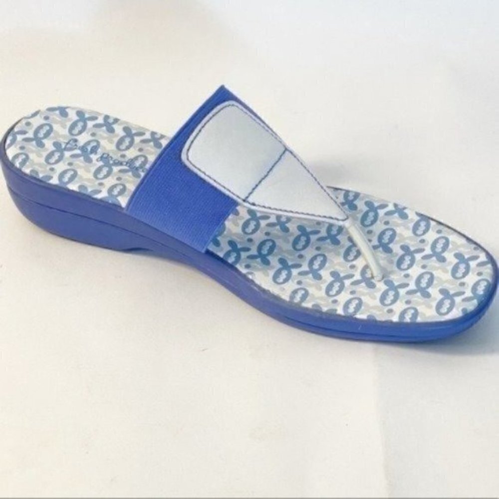 Fresh Produce Periwinkle Blue Fishy Thong Sandals shoes size 9 Flip flops - Picture 2 of 12